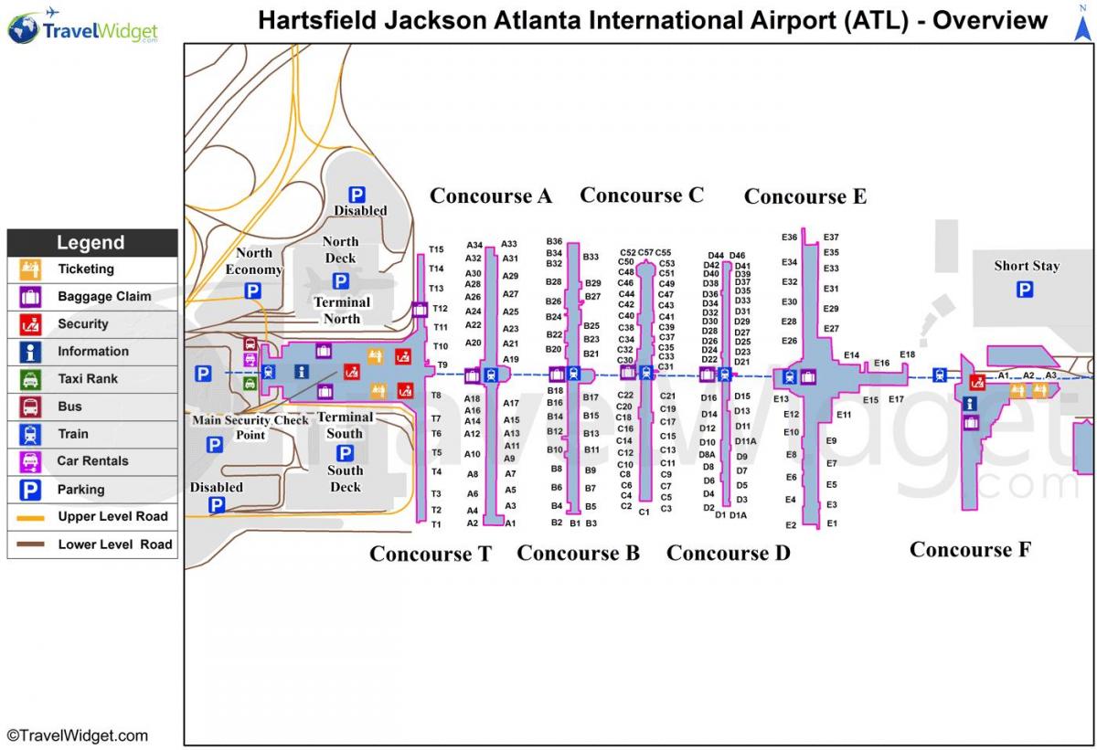 χάρτης της Hartsfield Jackson airport