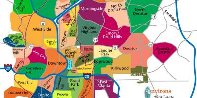 Χάρτης της Ατλάντα γειτονιές