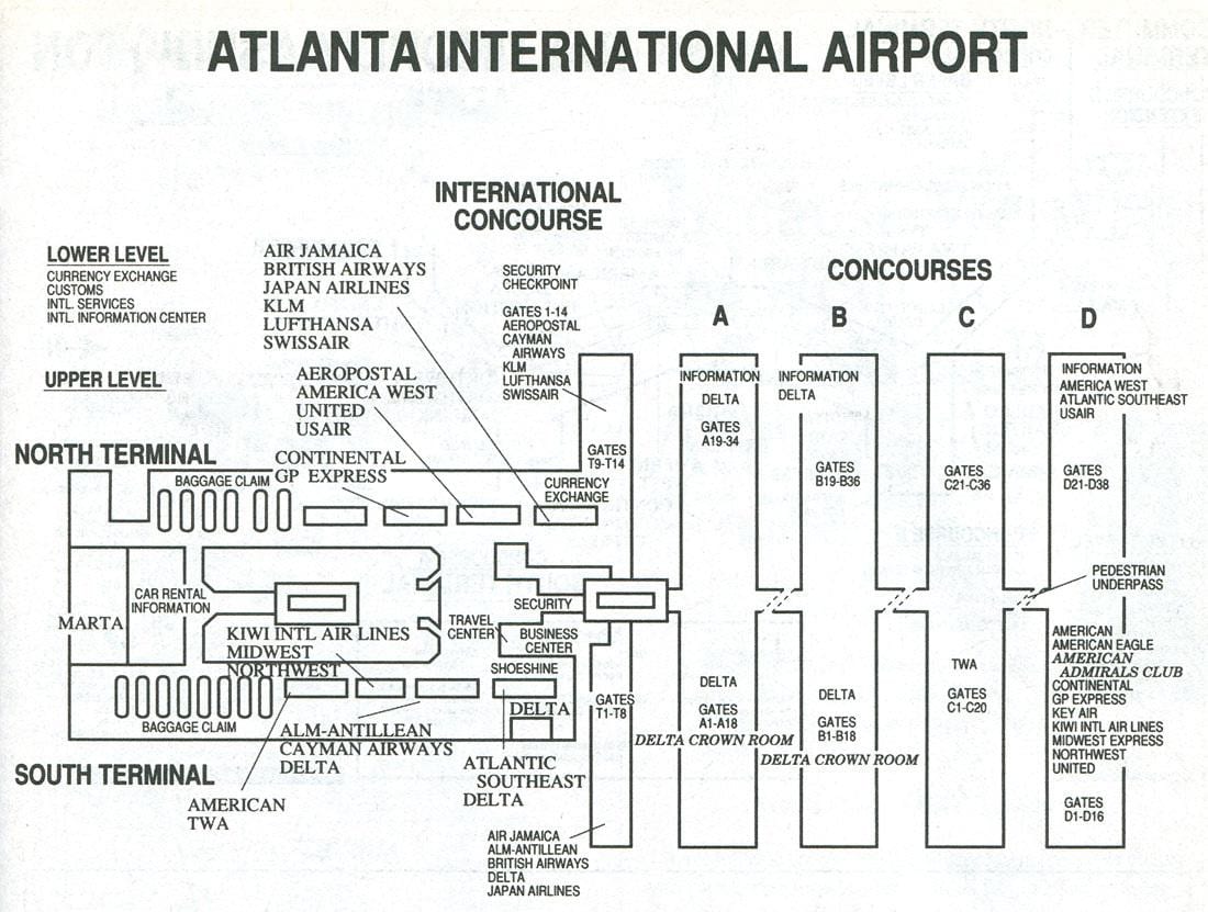 Atlanta airport international terminal χάρτης