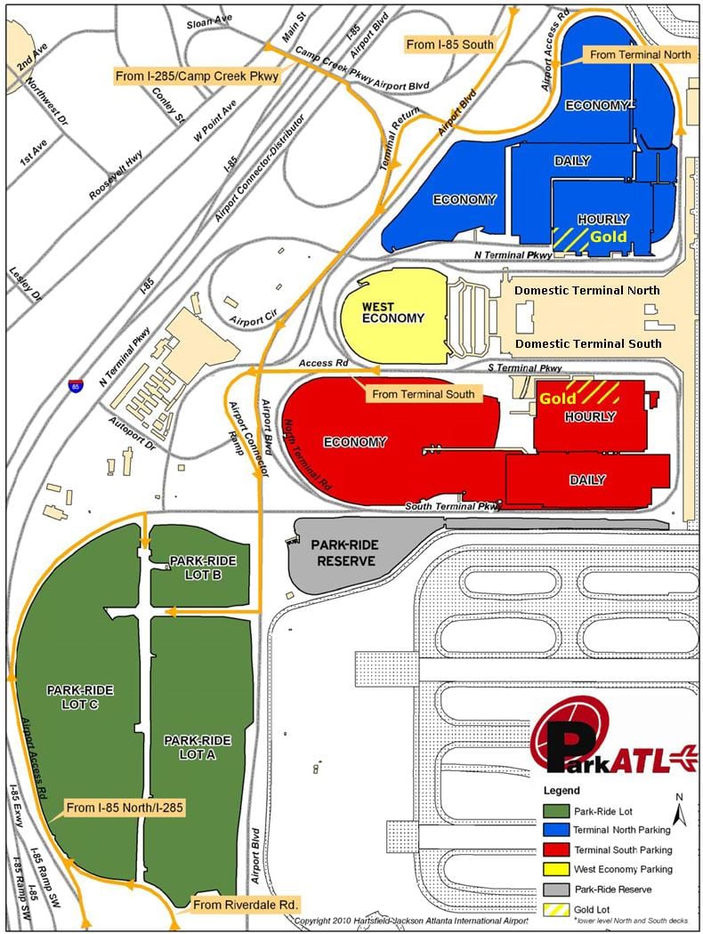 Ατλάντα Hartsfield airport χώρος στάθμευσης χάρτης