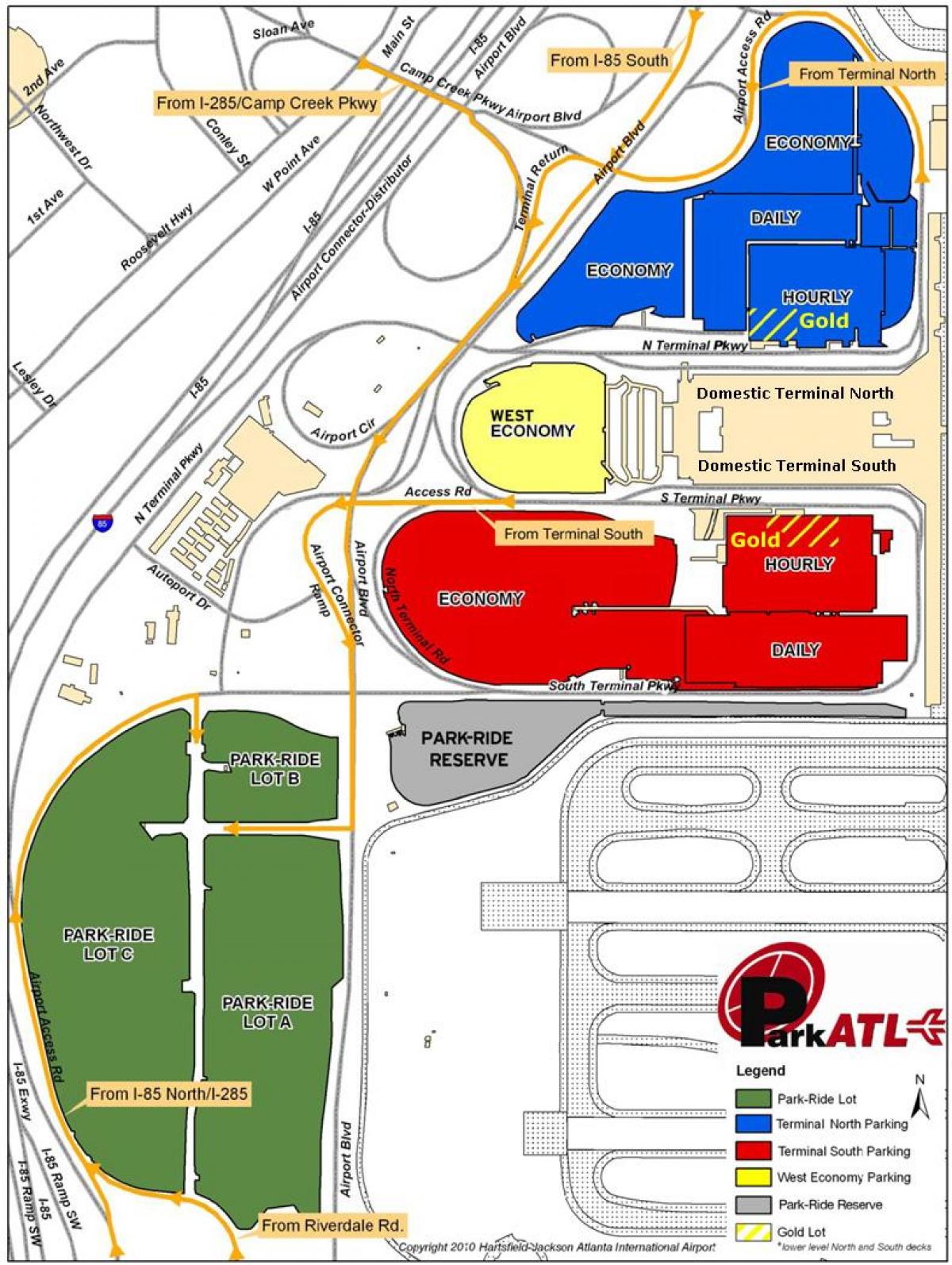 Ατλάντα Hartsfield airport χώρος στάθμευσης χάρτης