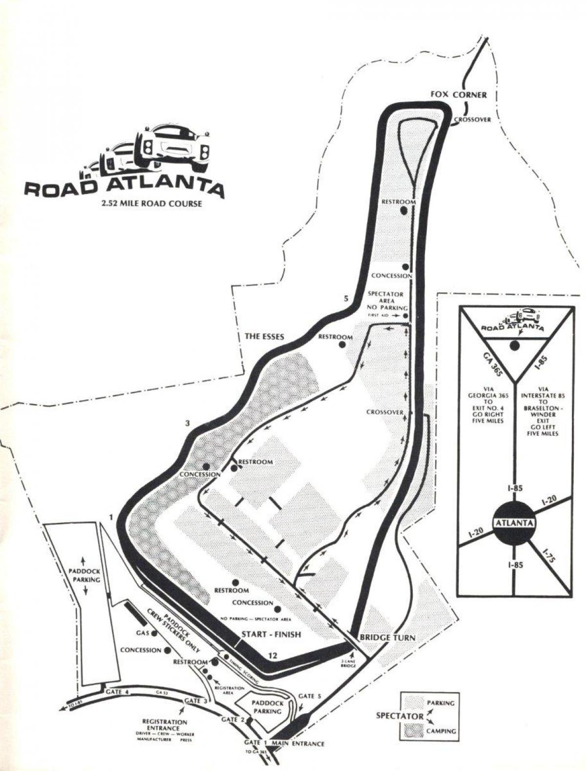 χάρτης της road Ατλάντα κομμάτι