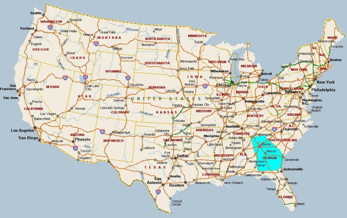 χάρτης της Γεωργίας, ΗΠΑ