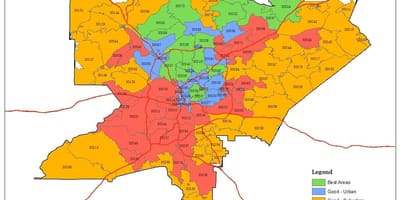 Ταχυδρομικός κώδικας χάρτης της Ατλάντα
