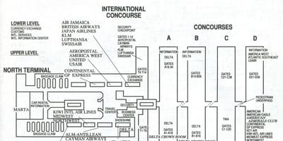 Atlanta airport terminal s χάρτης