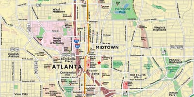 Χάρτης της πόλης Atlanta